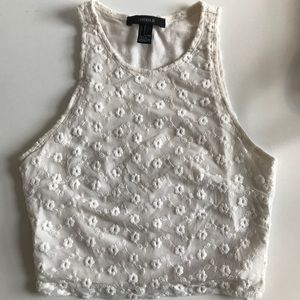CROPPED WHITE LACE TOP